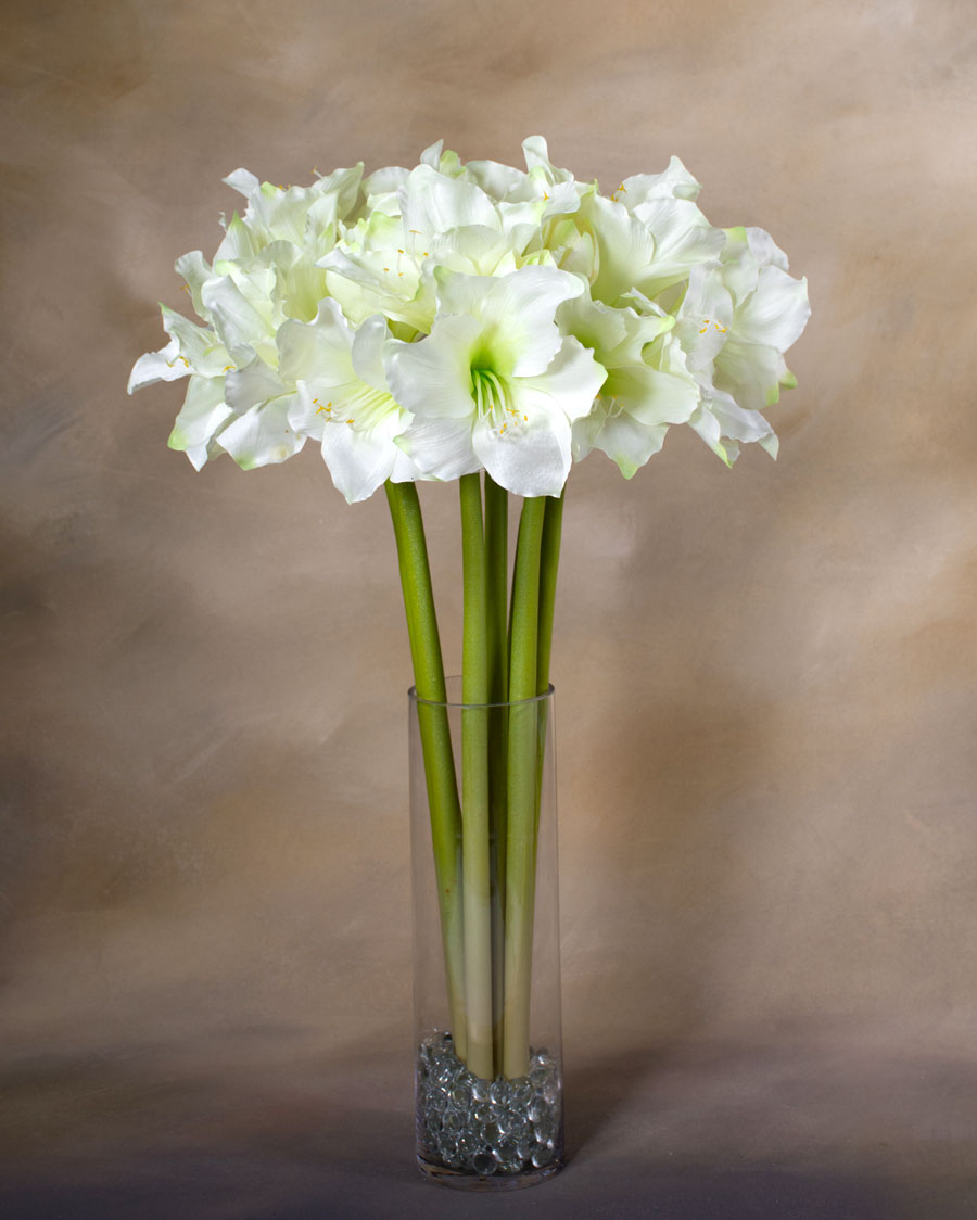 32" Faux Amaryllis Flower Stem