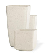 Tall Cubico Decorative Container - 12"W x 23"H - Sand White CTA246-SAW