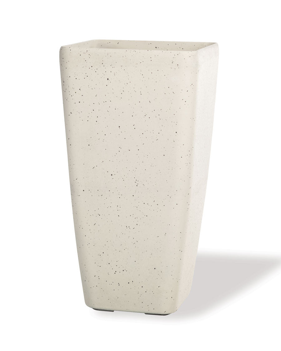 Tall Cubico Decorative Container - 9"W x 16"H - Sand White CTB245-SAW