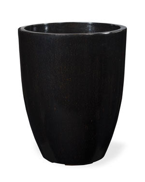 Fiberglass Garden Glaze Container -14" W x 17"H - Black CTB217-BK