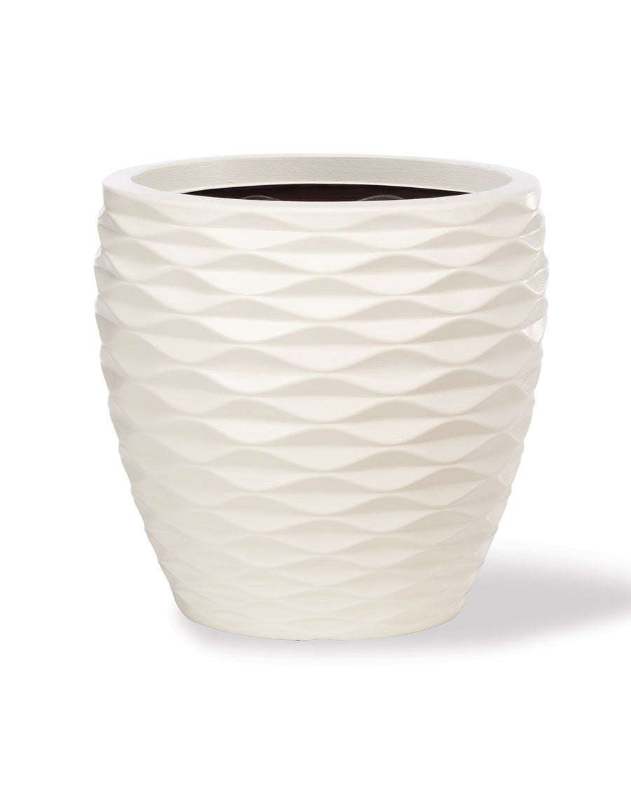 Valencia Decorative Container - 13.5"W x 13"H - Satin Ivory CTB255-SIV