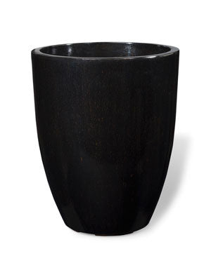 Fiberglass Garden Glaze Container - 11"W x 13.75"H - Black CTD216-BK