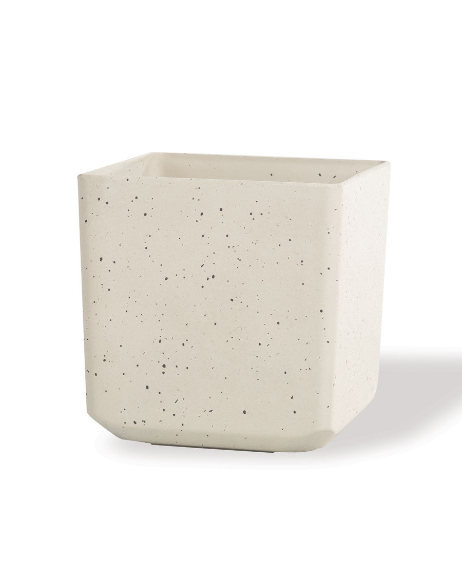 Cubico Decorative Container - 14"W x 14"H - Sand White CTB252-SAW