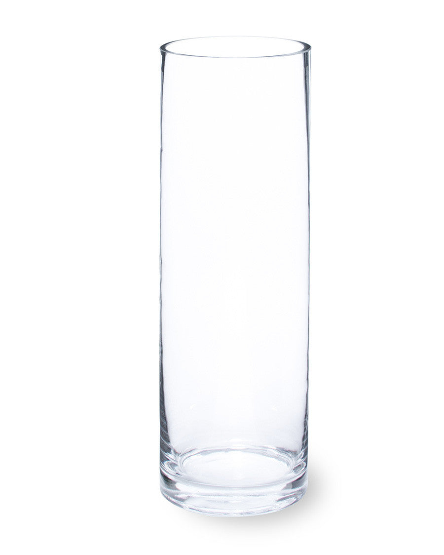 12" Hand-Blown Glass Cylinder Vase CV4809-CLR
