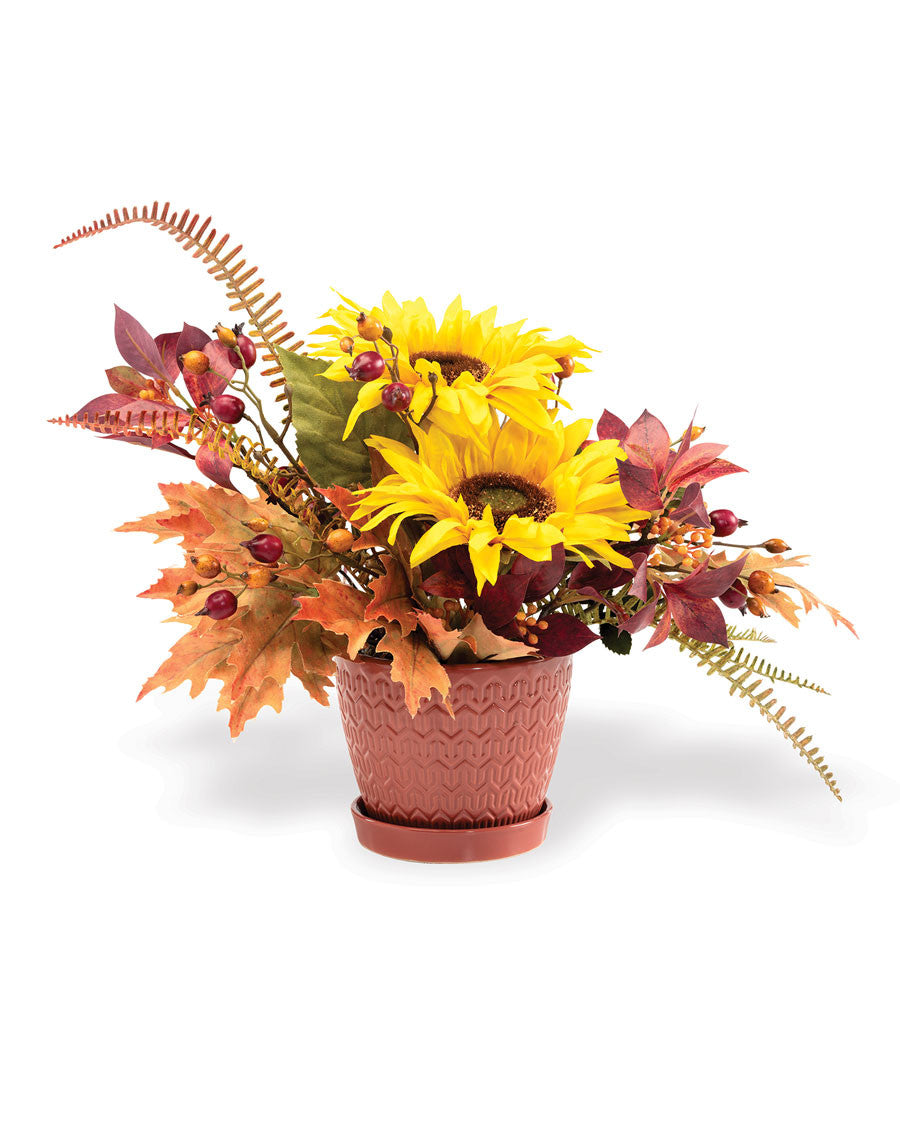 Sunflower & Rosehips Faux Flower Autumn Accent FLA198-NA