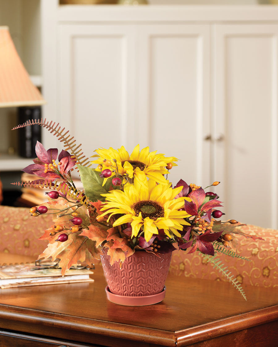 Sunflower & Rosehips Faux Flower Autumn Accent FLA198-NA