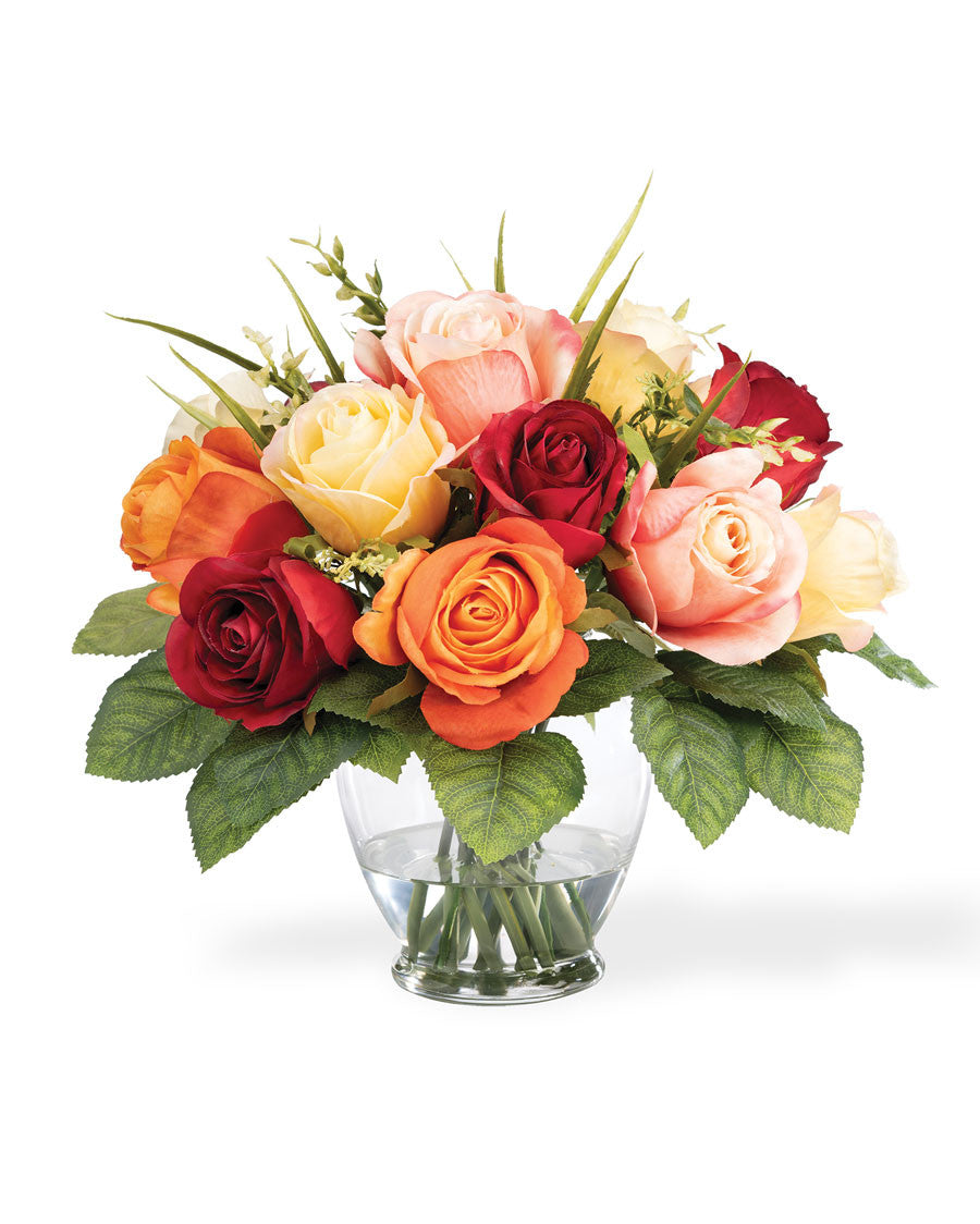 Rose Bouquet Silk Flower Accent FLA206