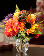 Rose, Hydrangea & Sunflower Silk Flower Accent FLA671-MP