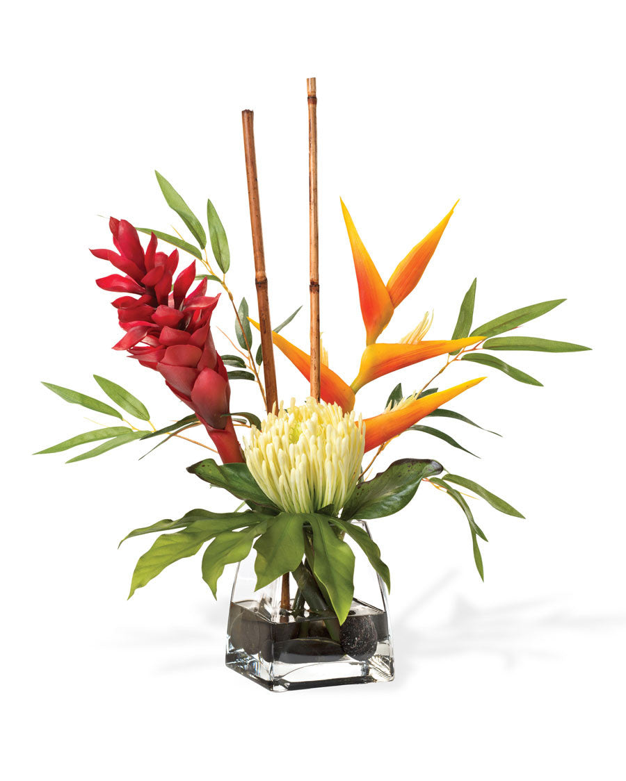 Protea & Torch Ginger Accent Artificial Flower Arrangement FLA787-MP