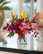 Faux Orchids & Heliconia Tropical Flower Arrangement FLA799-MP