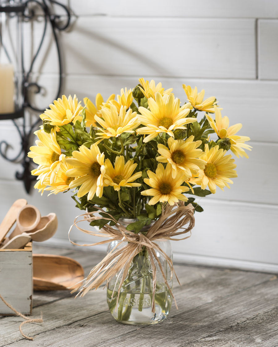 Farmhouse Daisies Silk Flower Arrangement FLA849