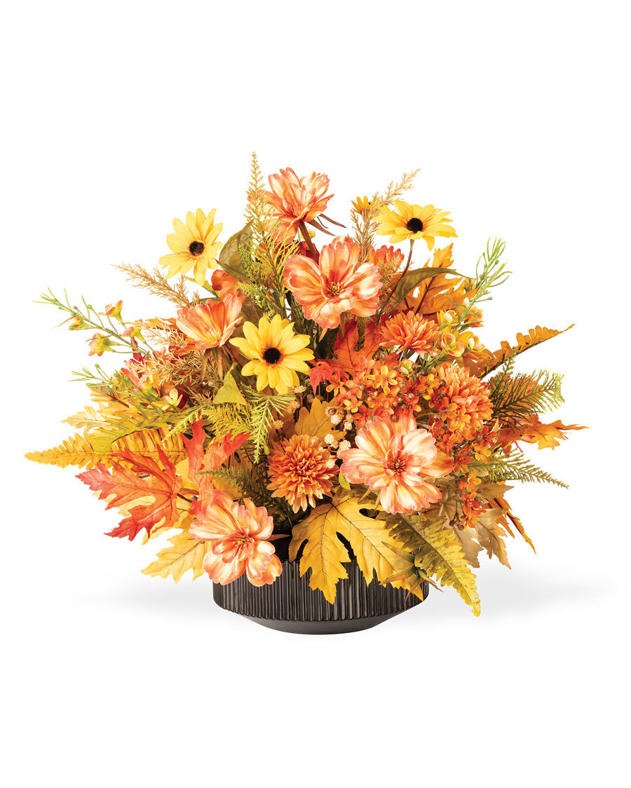 Warm Days of Fall Silk Flower Centerpiece FLB163-NA