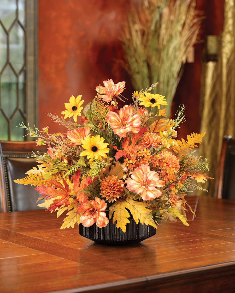 Warm Days of Fall Silk Flower Centerpiece FLB163-NA
