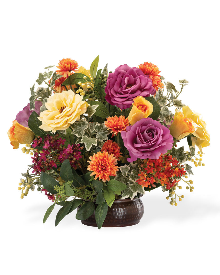 Floribunda Garden Silk Flower Centerpiece FLB173-MS