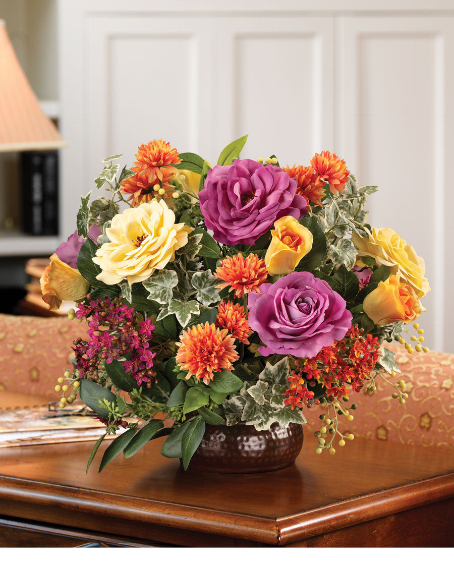 Floribunda Garden Silk Flower Centerpiece FLB173-MS