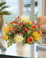 Pin Cushion Protea & Dancing Orchid Faux Flower Arrangement FLB176-MS2