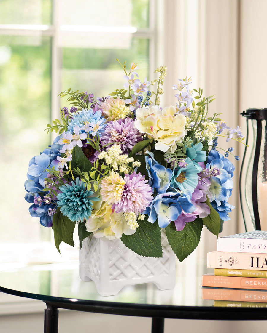 Garden Party Silk Flower Centerpiece FLB182-LVB