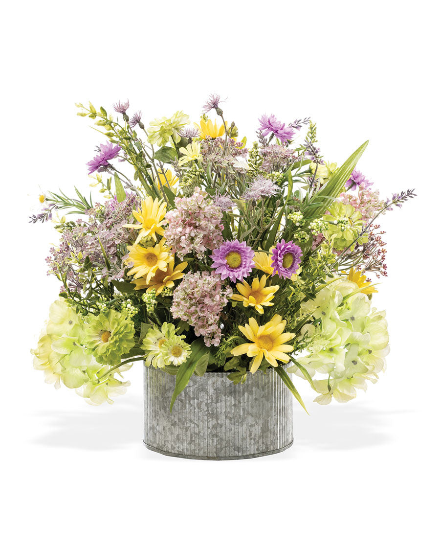 Daisies, Lavender & Lilacs Faux Flower Centerpiece FLB288-MS