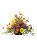 Poppy, Tiger Lily & Climbing Rose Faux Flower Centerpiece FLB297-MP