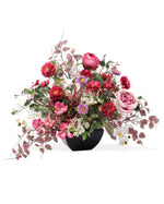 Cabbage Rose, Zinnia & Orchid Silk Flower Centerpiece FLB302-MS