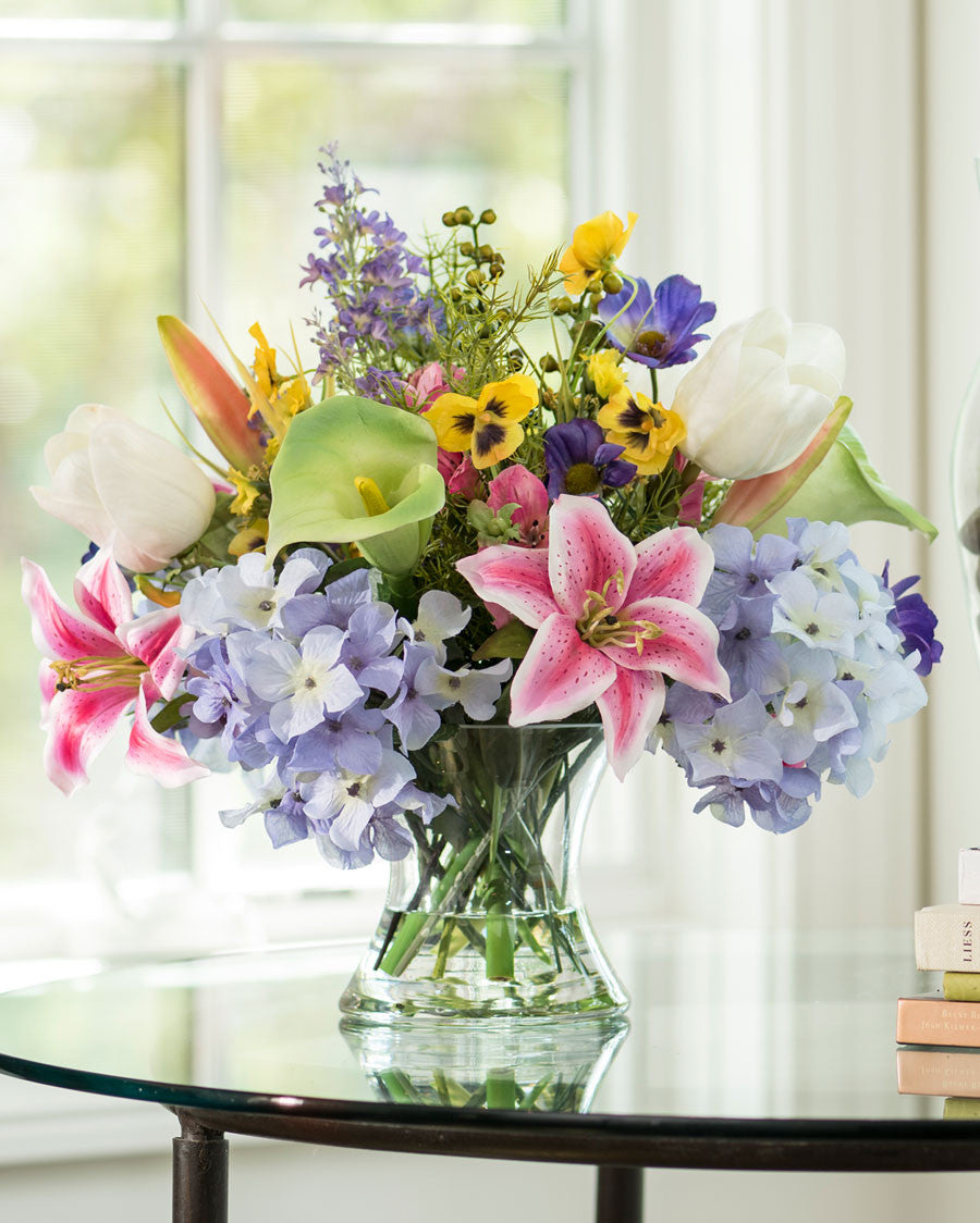 Calla Lily, Tulip & Lily Silk Flower Centerpiece FLB574-MS