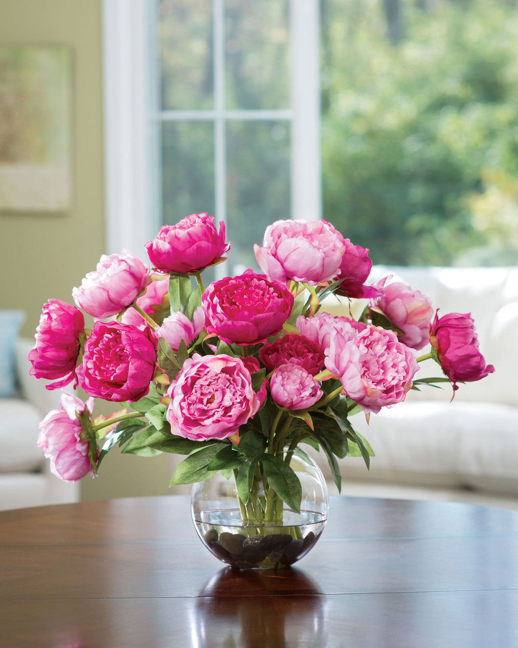 Deluxe Peony Silk Flower Centerpiece