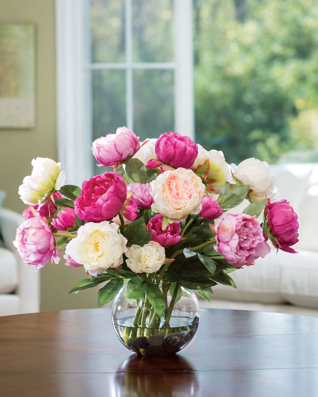 Deluxe Peony Silk Flower Centerpiece