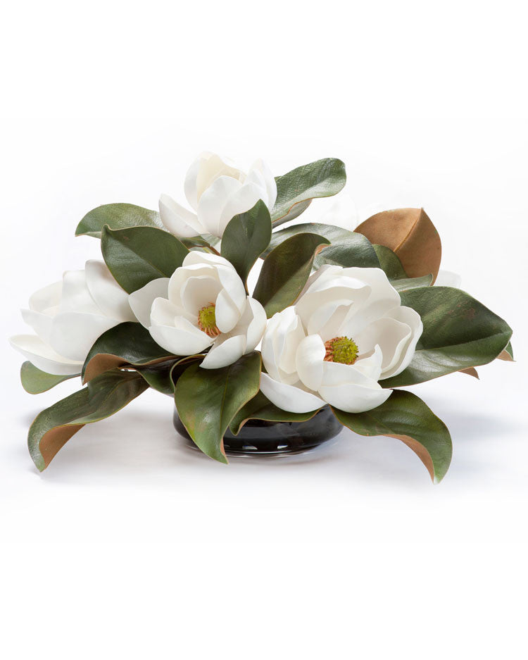 Magnolia Centerpiece Silk Flower Arrangement FLB640-WH