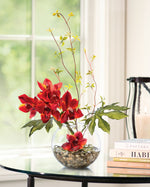 Cymbidium Orchid & Monstera Leaf FLB780