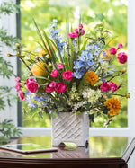 Larkspur, Ranunculus & Rose Silk Flower Arrangement FLB813-MP
