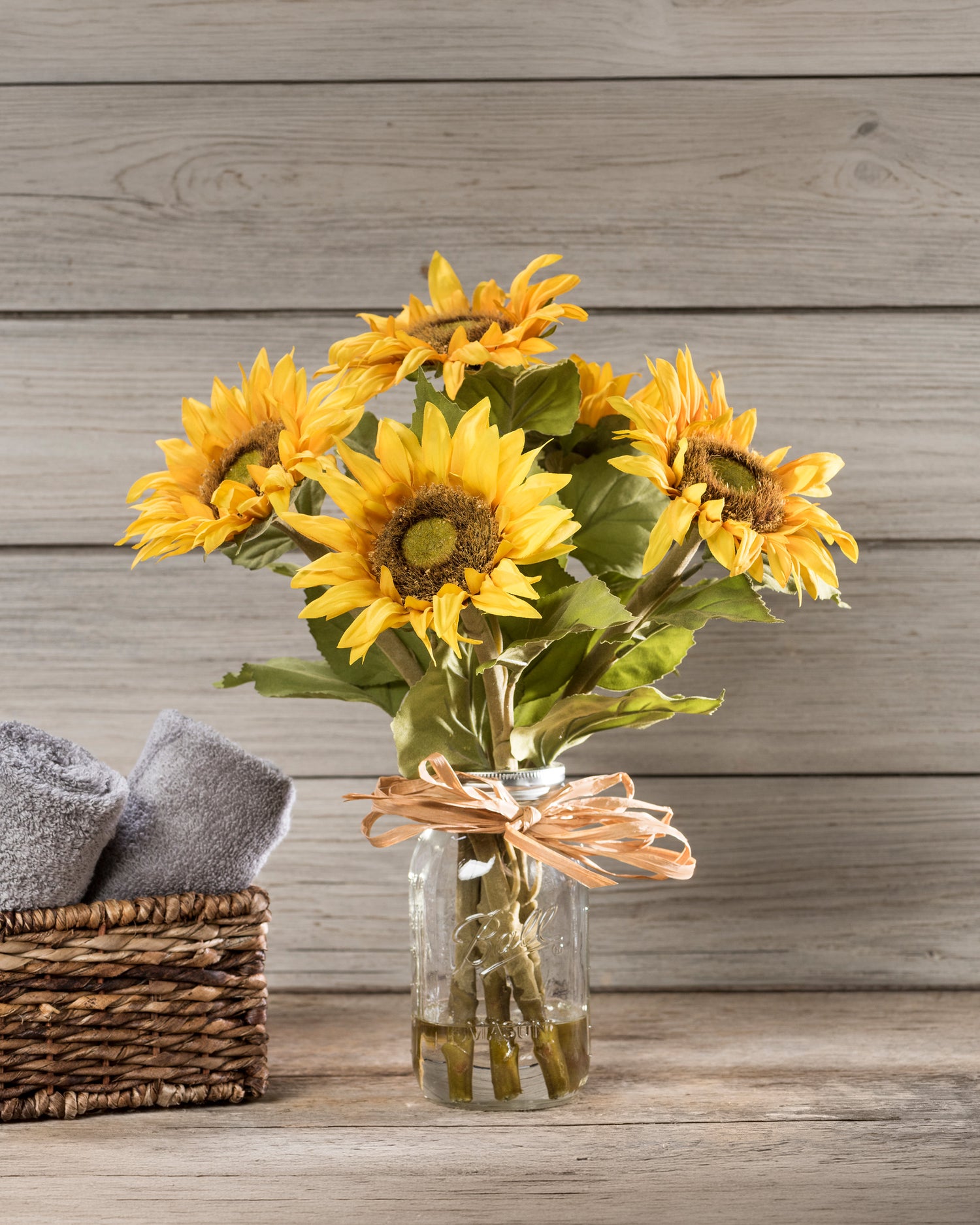 Country Sunflowers Silk Flower Arrangement FLB854-YE