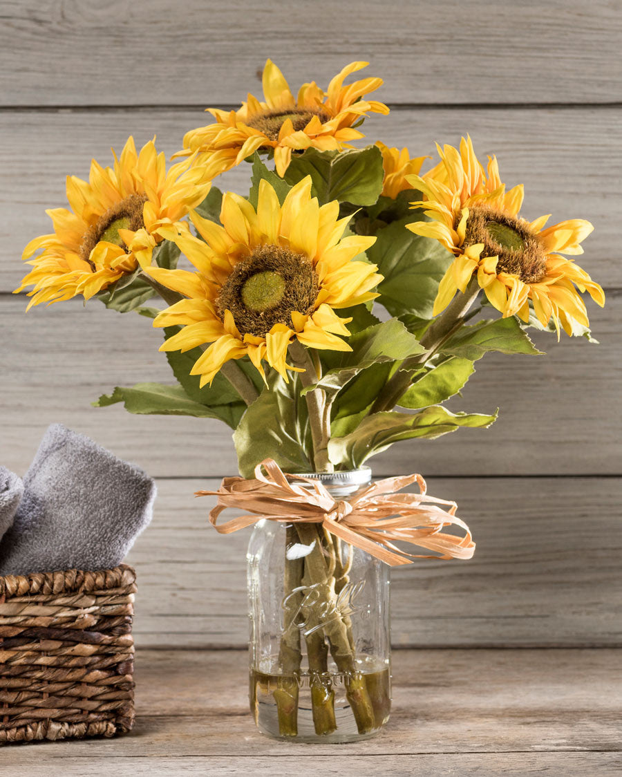 Country Sunflowers Silk Flower Arrangement FLB854-YE