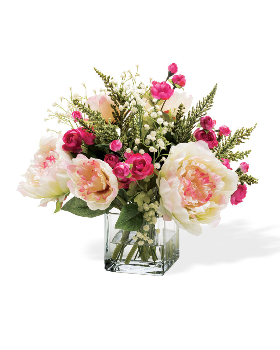 Peony & Ranunculus Silk Flower Arrangement FLB863