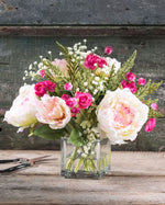 Peony & Ranunculus Silk Flower Arrangement FLB863