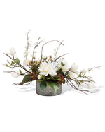 Magnolia & Dahlia Silk Flower Centerpiece FLB865-CRW