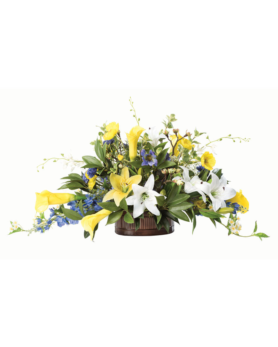 Lilies & Delphinium Silk Flower Centerpiece FLB884-MS