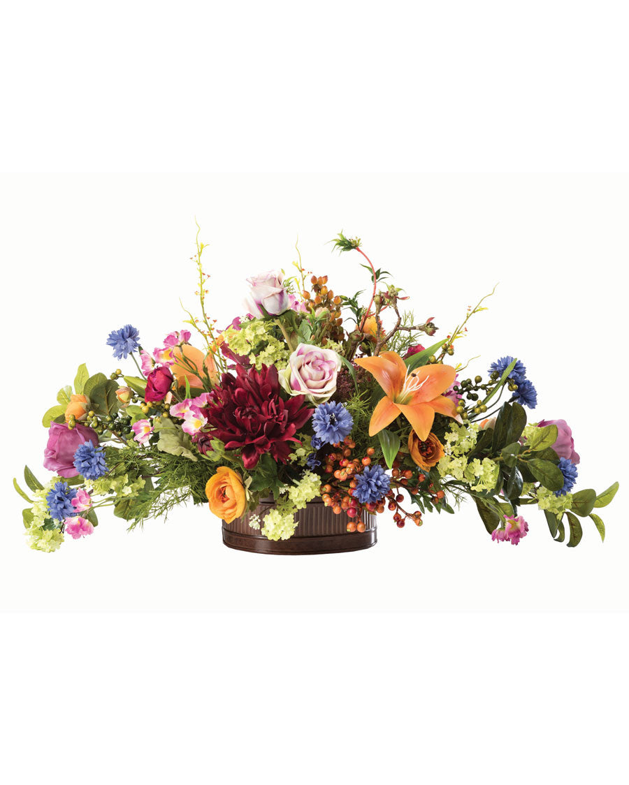 Floral Tapestry Silk Flower Centerpiece FLB889-MP