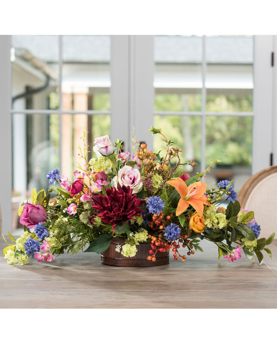 Floral Tapestry Silk Flower Centerpiece FLB889-MP