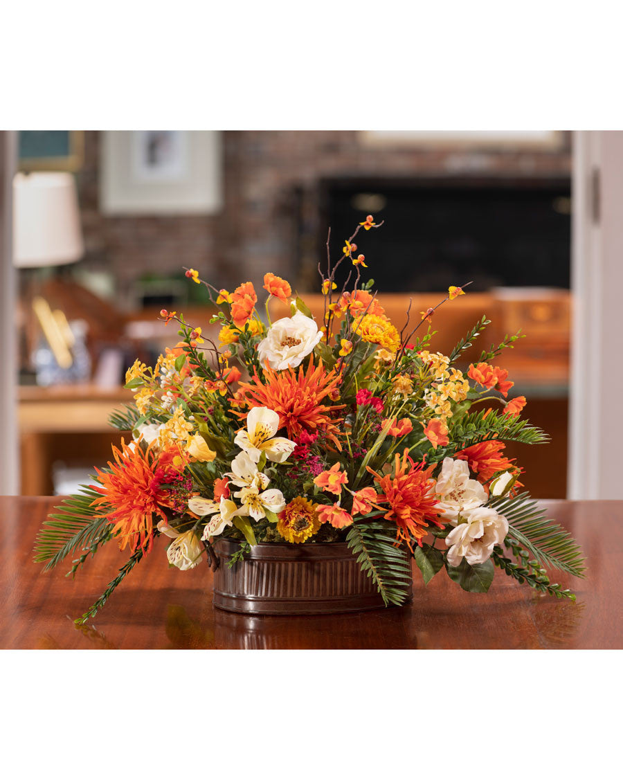 Alstromeria, Rose & Mum Silk Flower Centerpiece FLB917-MP