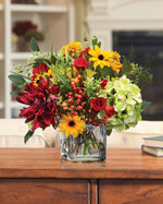 Dahlia, Hydrangea & Berries Silk Flower Centerpiece FLB927