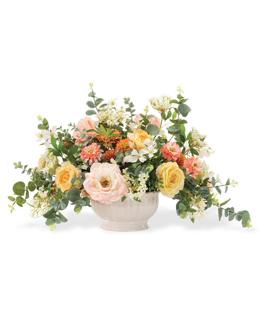 English Manor Faux Flower Centerpiece FLB947-MS