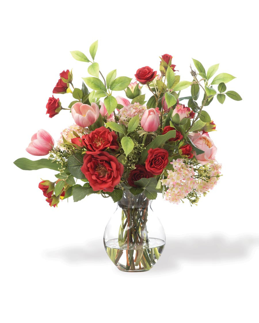 Rose & Snowball Hydrangea Faux Flower Bouquet FLB991-MP