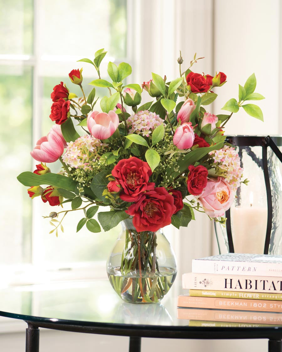 Rose & Snowball Hydrangea Faux Flower Bouquet FLB991-MP