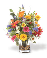 Daisy, Statice & Zinnia Faux Flower Centerpiece FLB992-MP