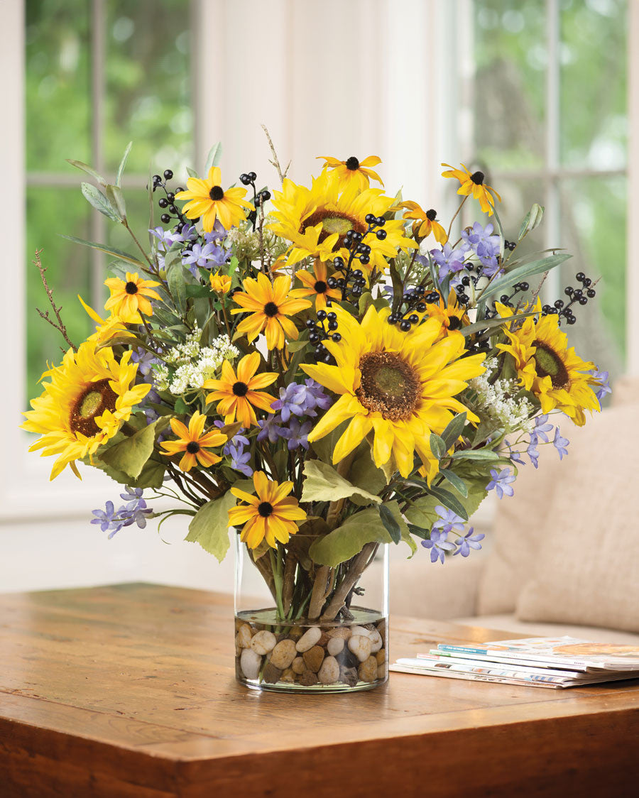 Sunflower Synergy Faux Flower Arrangement FLB993-MP