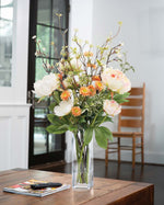 Peony, Aster & Cherry Blossom Faux Flower Arrangement FLC117