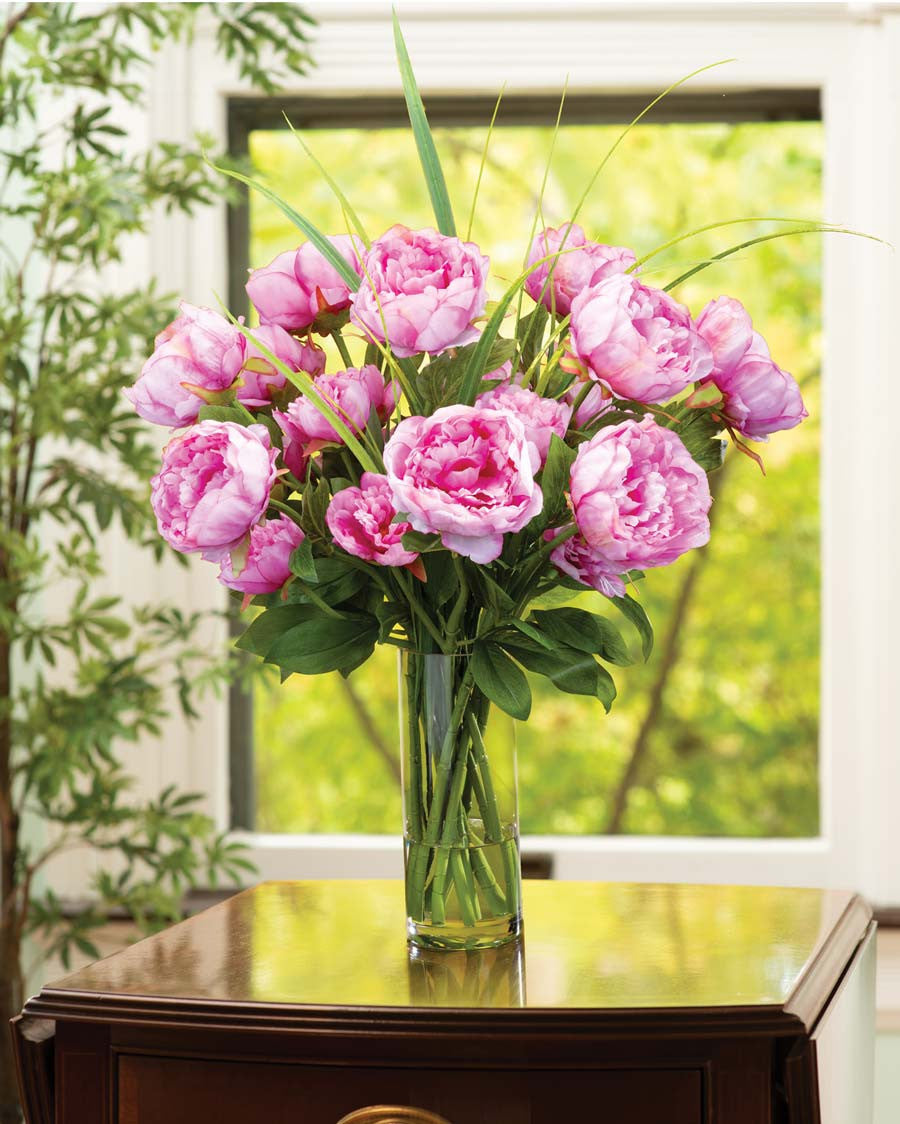 Peony Garden Faux Flower Arrangement