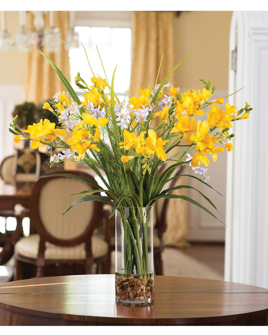 Freesia Faux Flower Arrangement