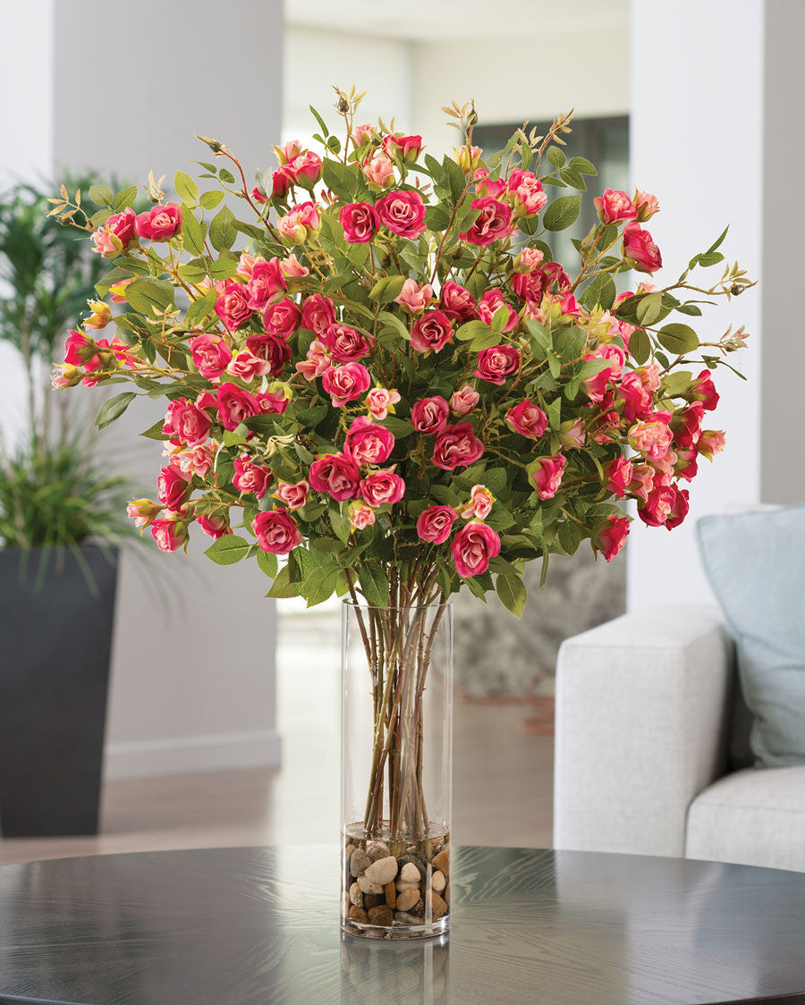 Lavish Rambling Roses Silk Flower Arrangement
