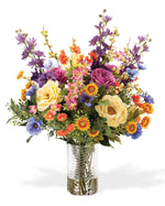 Roses, Delphiniums & Cosmos Silk Flower Arrangement FLC177-MS